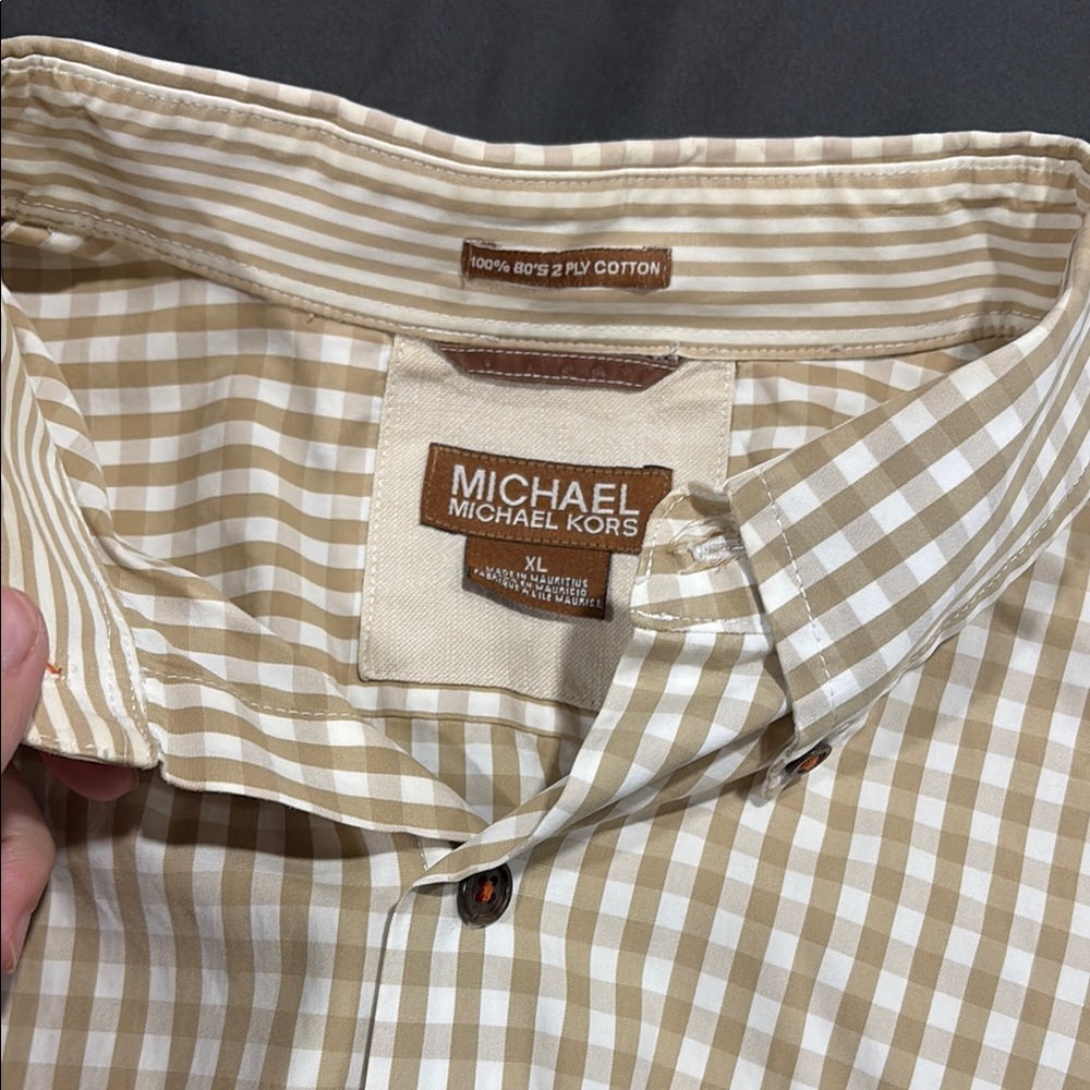 MICHAEL Michael Kors Tan Casual Button Down Shirt - Picture 2 of 2